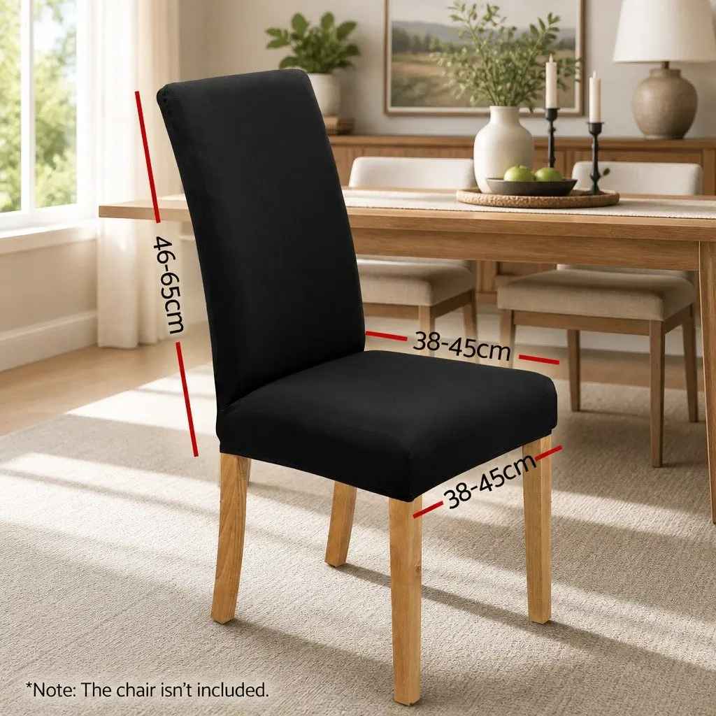 Set of 6 Stretchable Black Dining Chair Covers