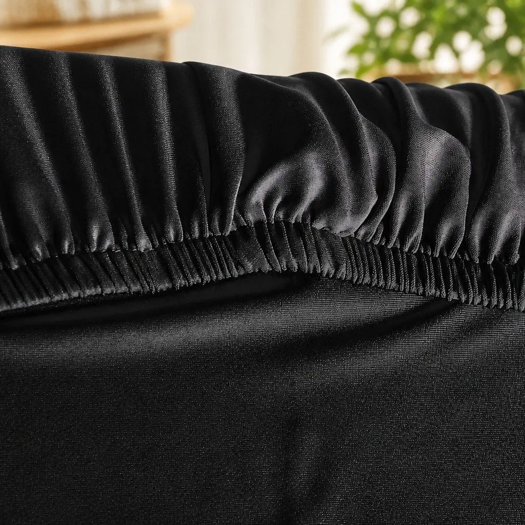 Set of 6 Stretchable Black Dining Chair Covers