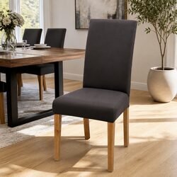 6 Pack Grey Spandex Stretch Dining Chair Covers