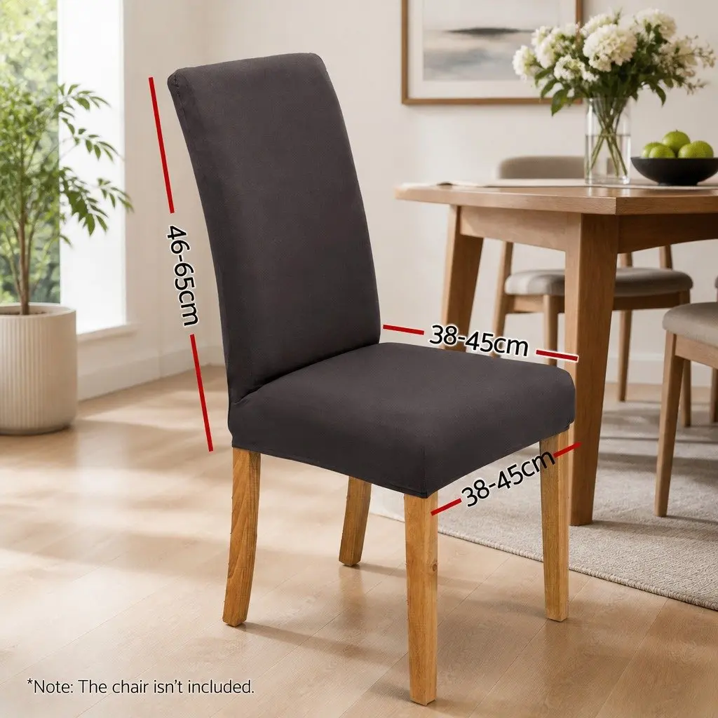 Dining Chair Covers Spandex Stretch Slipcovers Grey 6 Pack