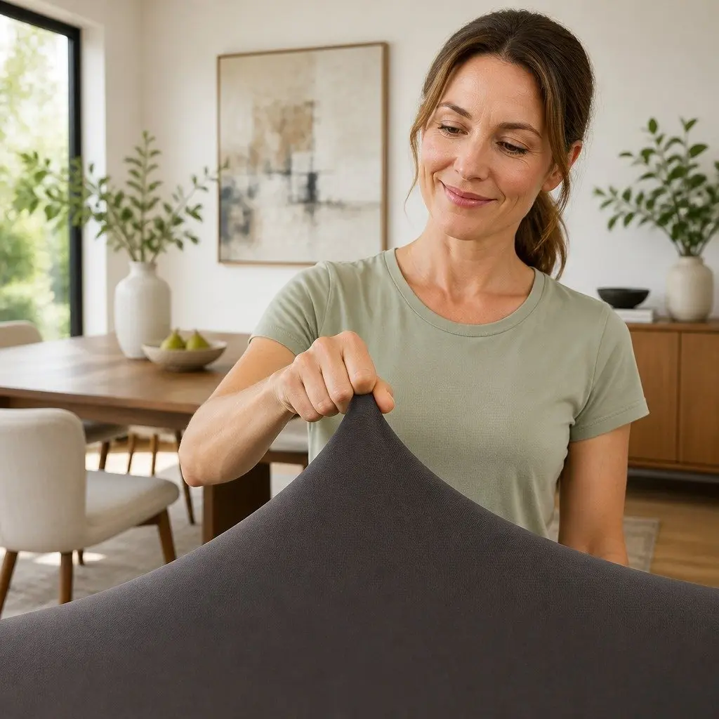 Dining Chair Covers Spandex Stretch Slipcovers Grey 6 Pack