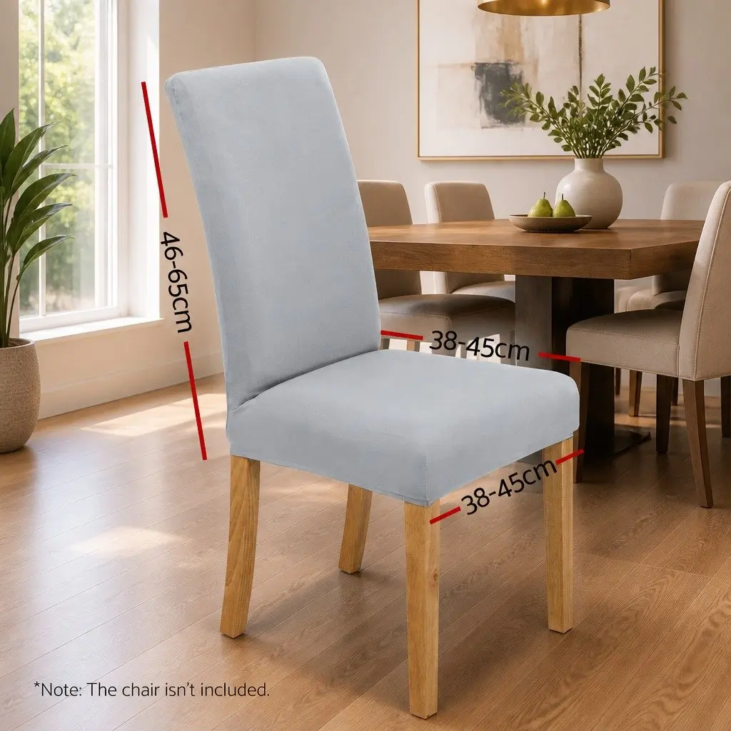 Dining Chair Covers 6x Slipcovers Spandex Stretch Banquet Wedding Grey