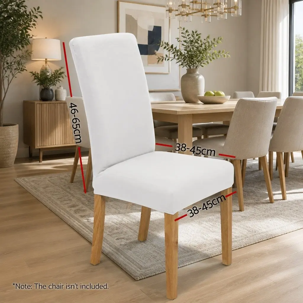 Dining Chair Covers Spandex Stretch Slipcovers 6 Pack White