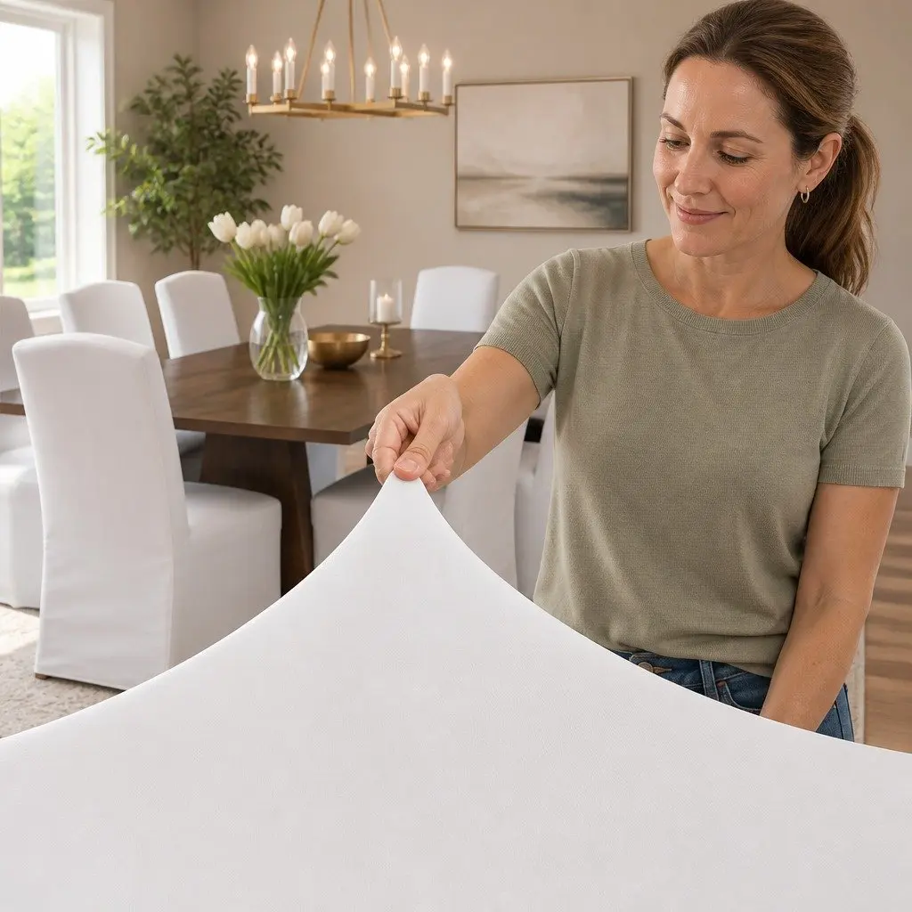 Dining Chair Covers Spandex Stretch Slipcovers 6 Pack White