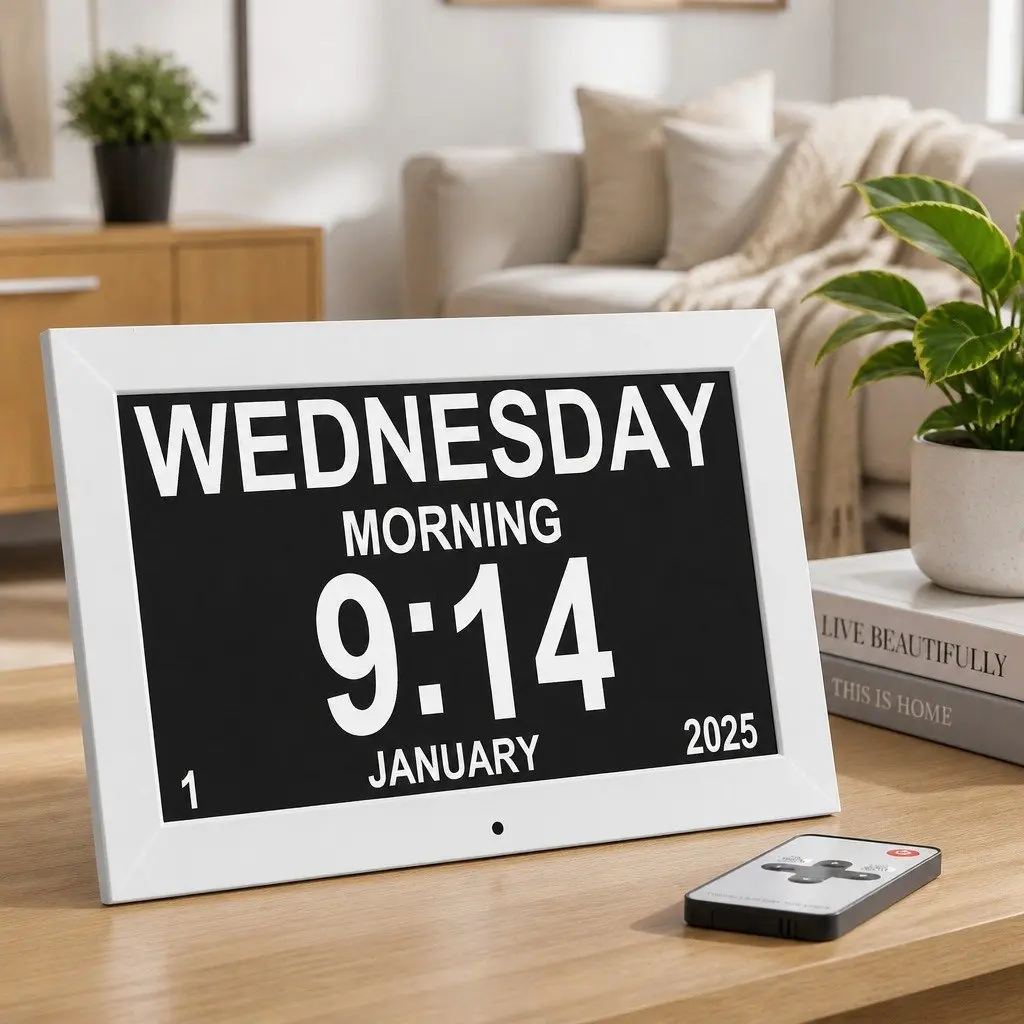 10 Inch LCD Digital Day Clock with Alarm and Calendar