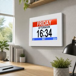 High-Quality 8 Inch LCD Digital Day Clock for Desk or Wall