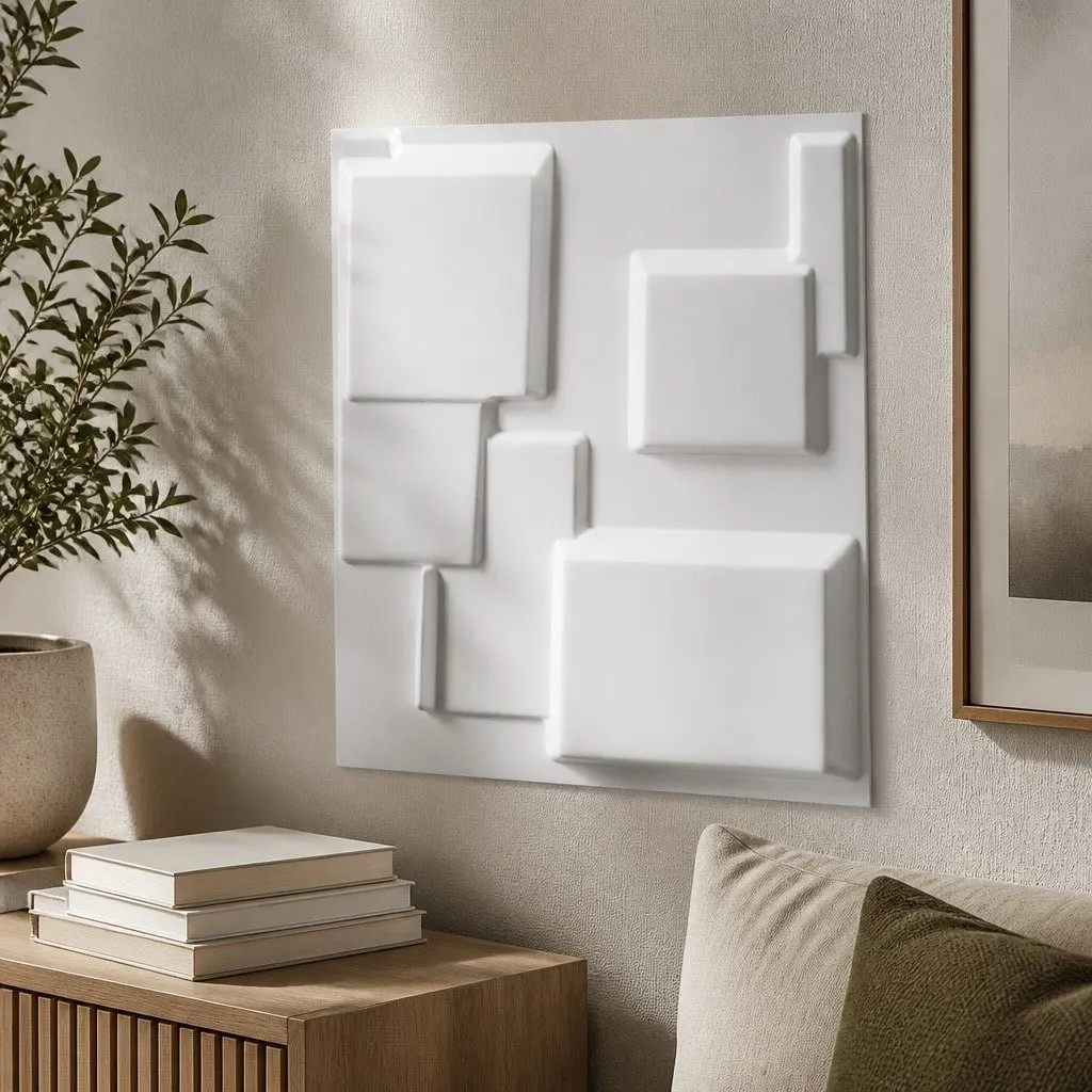 3D Wall Panels PVC 50x50cm Matte White 12 Piece Set