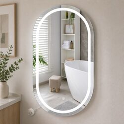 Premium Oval LED Bathroom Mirror with Anti-fog Feature