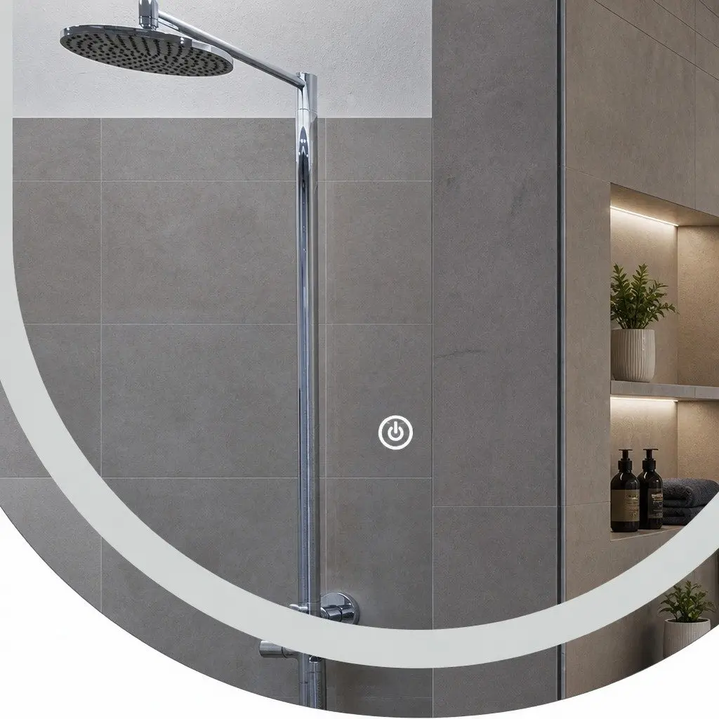 LED Wall Mirror Anti-fog 60x100cm Adjustable Brightness Mirror Glass Oval