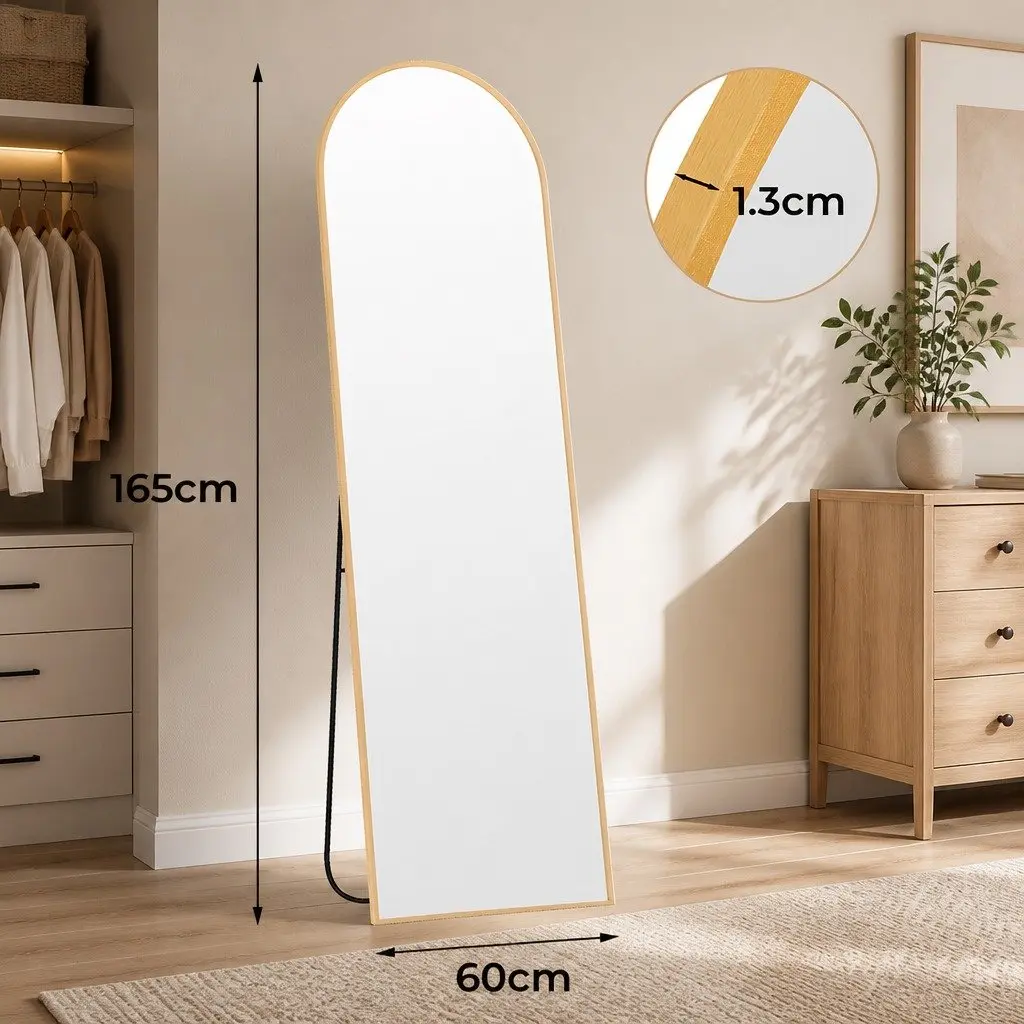 Gold Frame Arched Full Length Mirror for Bedroom