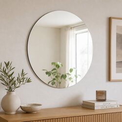 50cm Round Frameless Glass Wall Mirror for Home