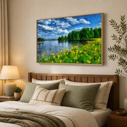 Stunning Abstract Landscape Canvas Art in Floating Frame