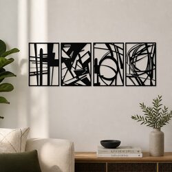 Stunning 4-Piece Metal Wall Art Set for Modern Homes