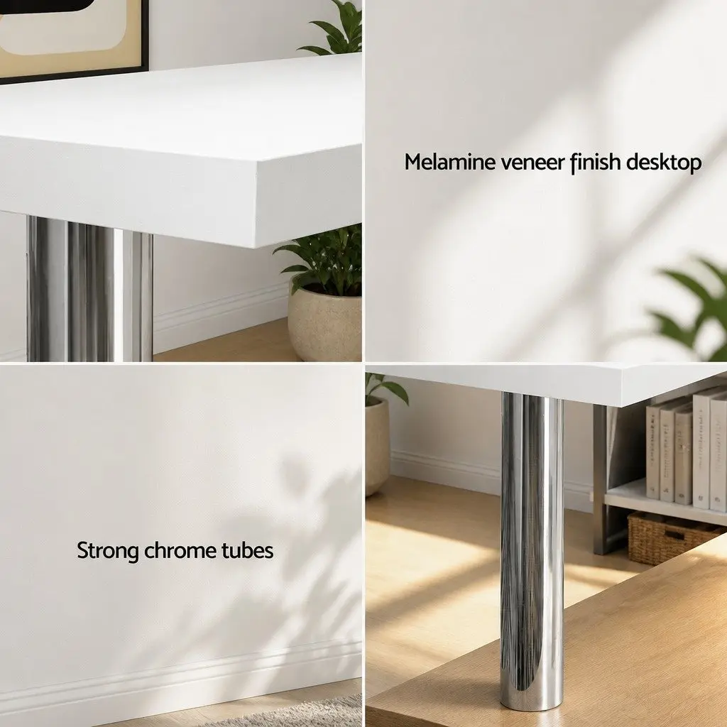 L-Shape Computer Desk with Rotatable Shelf