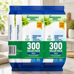 Fresh Scent Disinfectant Wipes - 600 Count for Germ Protection