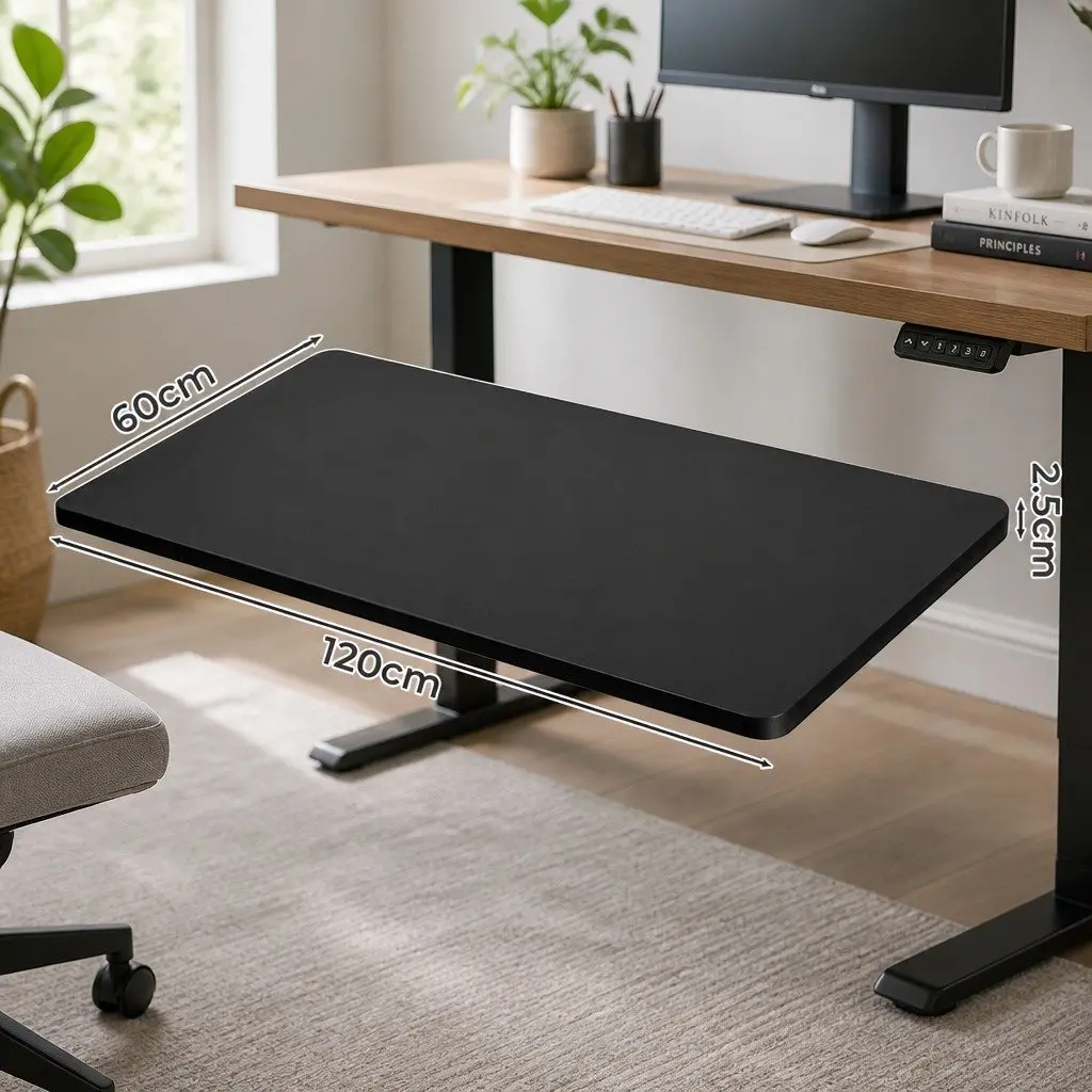 Desktop Table Top MDF Veneer 120x60cm Black