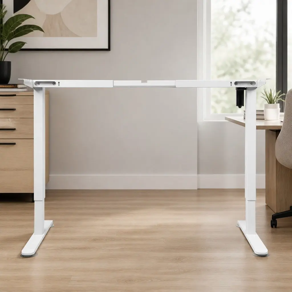 White Motorised Desk Frame for Height Adjustment