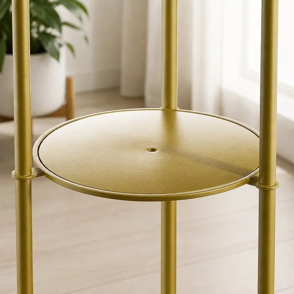 Coat Rack Steel 161cm Black Gold with Shelves