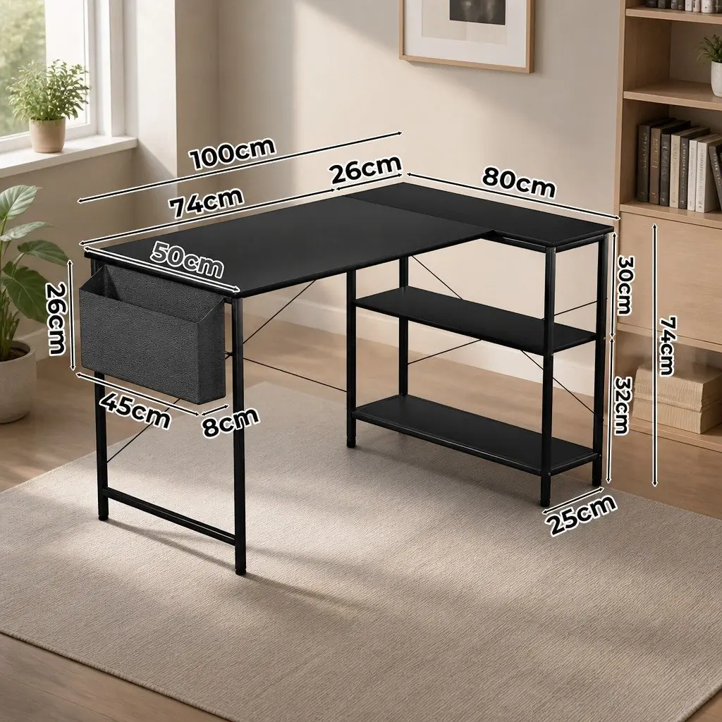 L Shaped Corner Desk with Adjustable Height