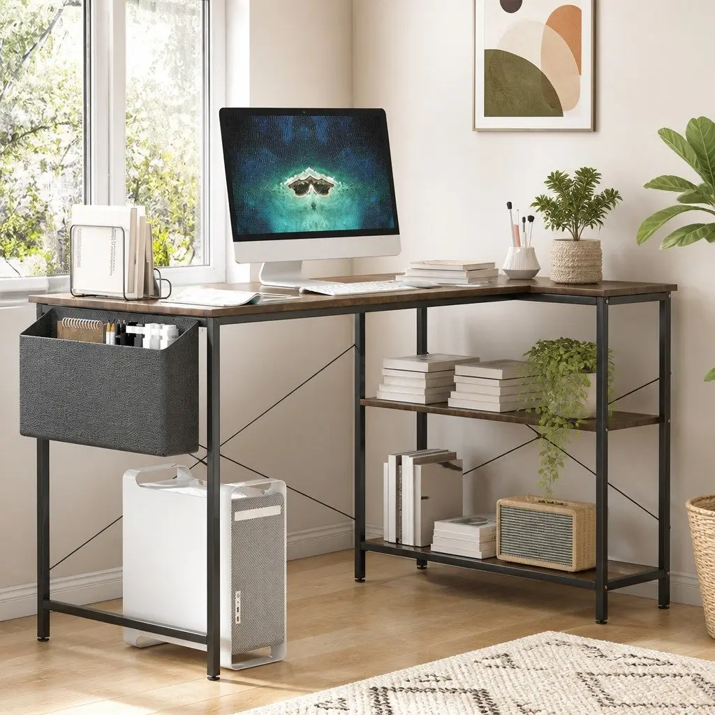 Reversible L Shaped Corner Desk with Industrial Style