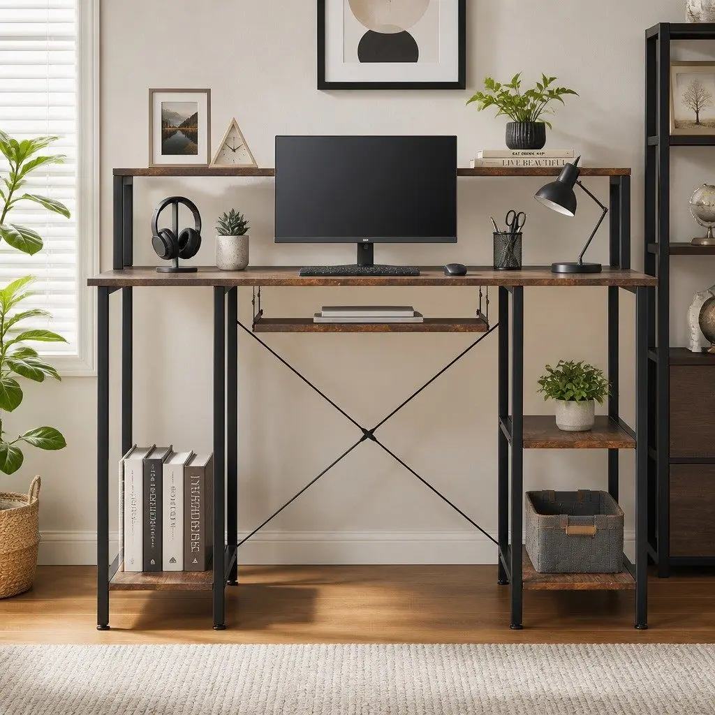 Height Adjustable Gaming Desk for Work and Play
