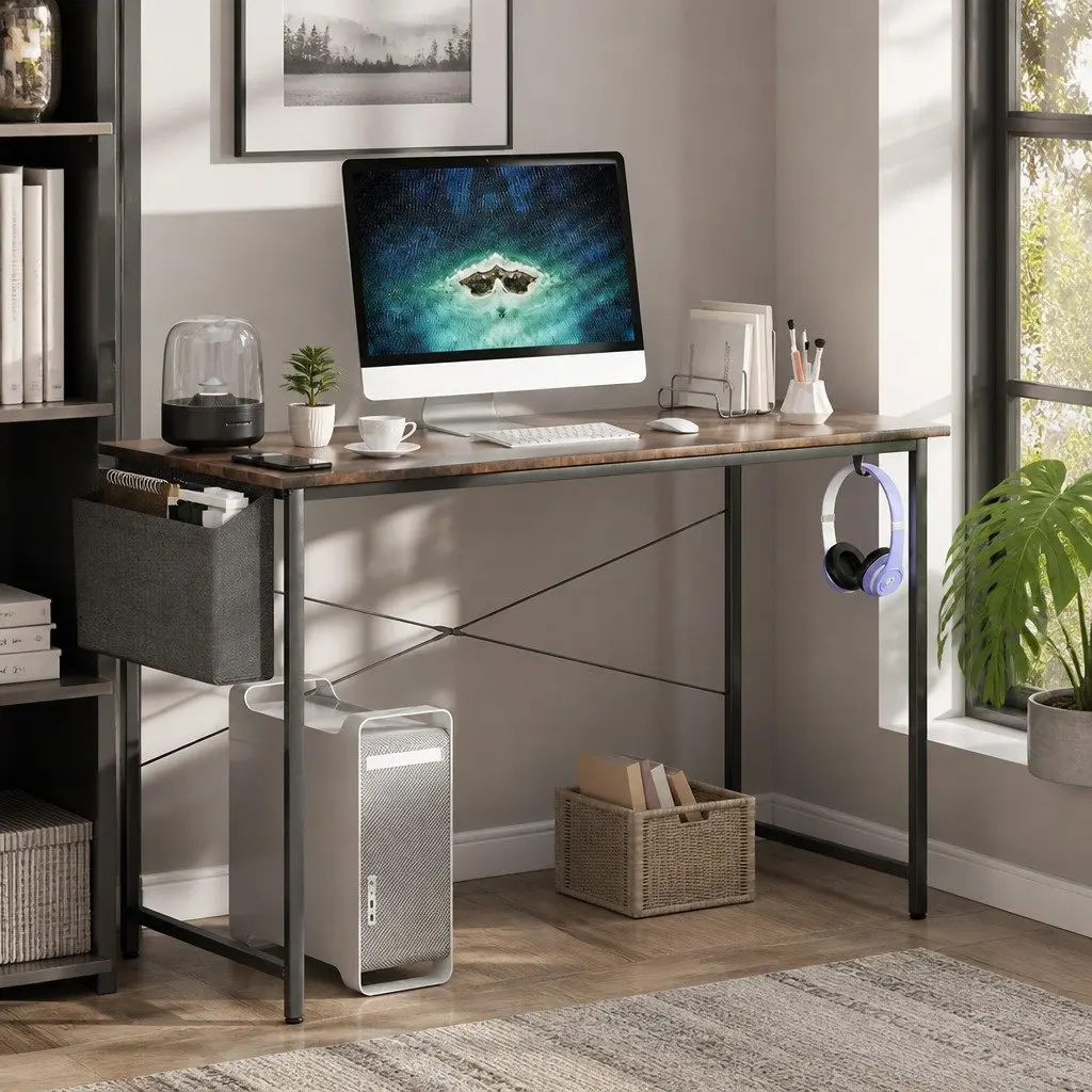 Metal Frame Computer Desk with MDF Top 80cm