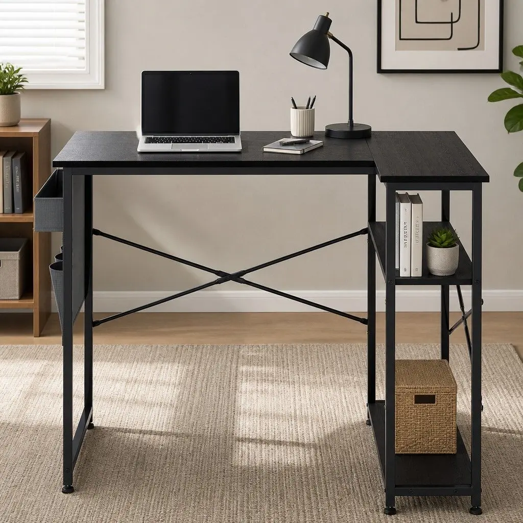 L-Shaped Gaming Desk for Home Office