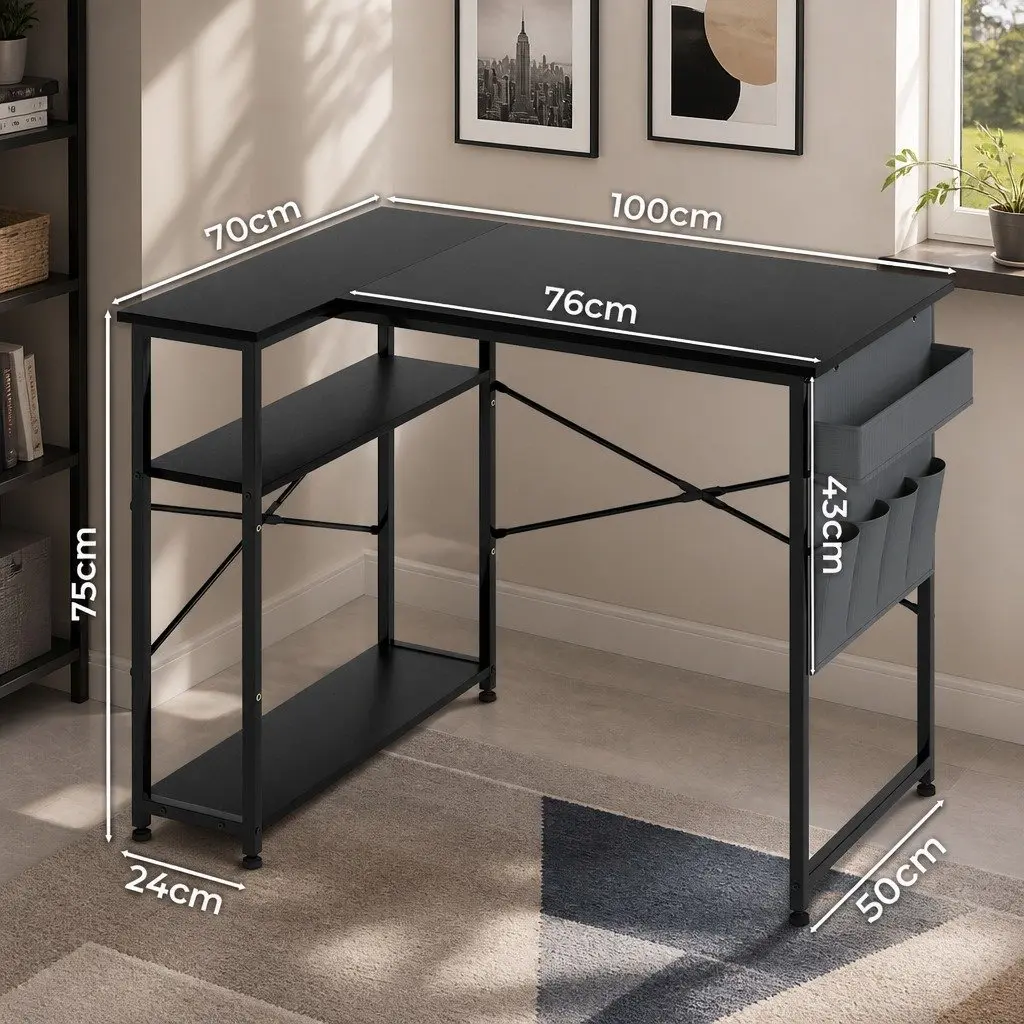 L-Shaped Gaming Desk for Home Office