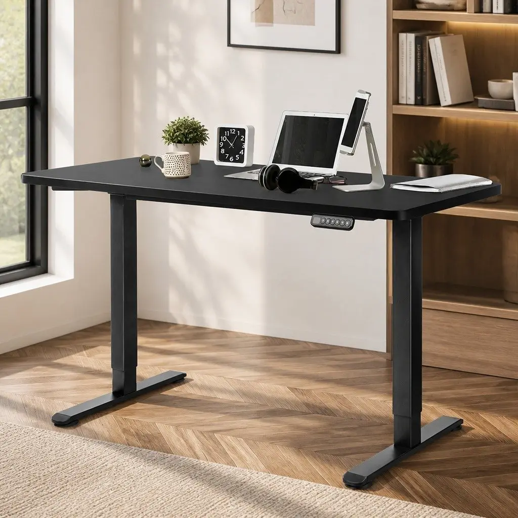 Motorised Adjustable Height Desk 140cm Black
