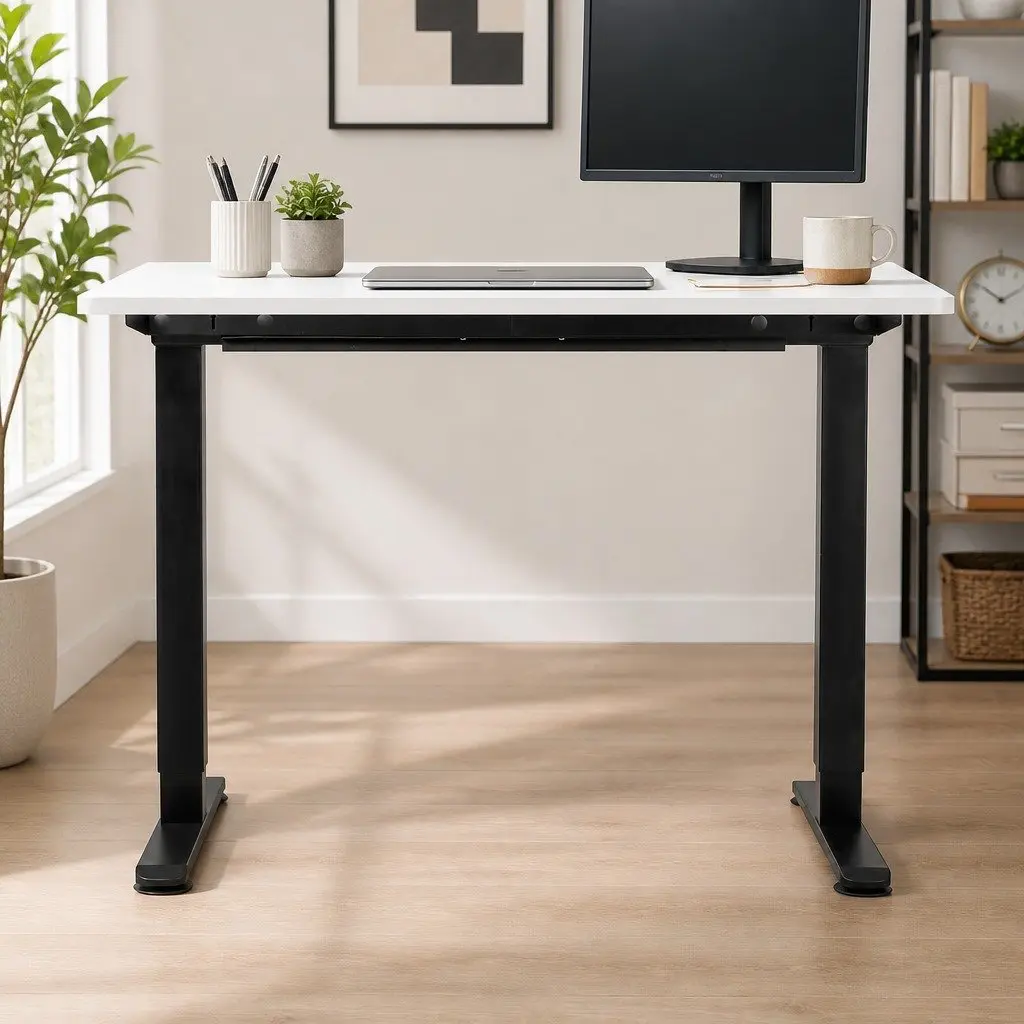 Electric Height Adjustable Desk Frame 140cm in White