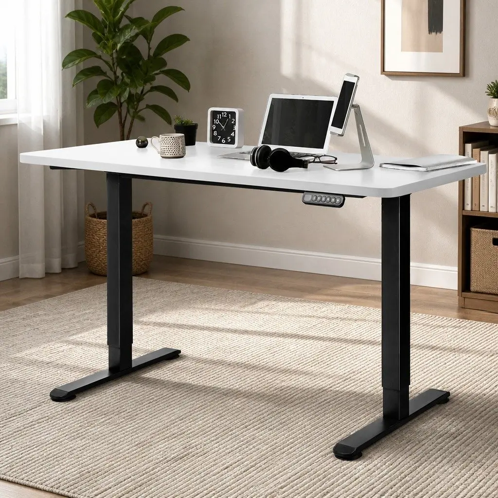 Electric Height Adjustable Desk Frame 140cm in White