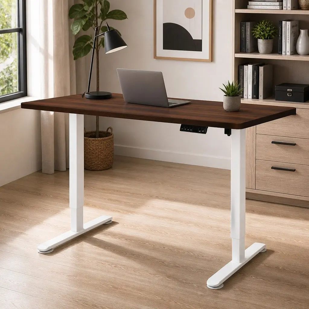 Height Adjustable Motorised Standing Desk 140cm Walnut