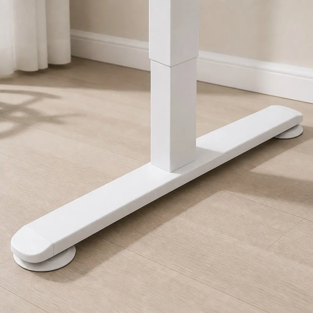 Adjustable Motorised Standing Desk with White Frame