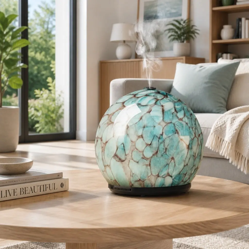 Aroma Diffuser Ultrasonic 240ml PP ABS Glass Blue
