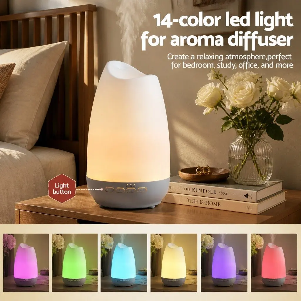 Aroma Diffuser ABS 300ml Light Wood Grain and White