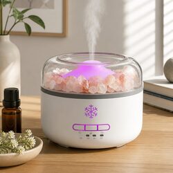 Ultrasonic Aroma Diffuser with Salt Lamp & LED Night Light
