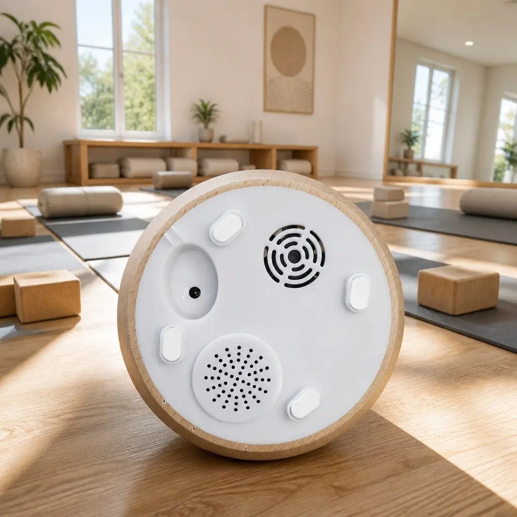 Aroma Diffuser Glass Dome 200ml Wood Base Light Wood