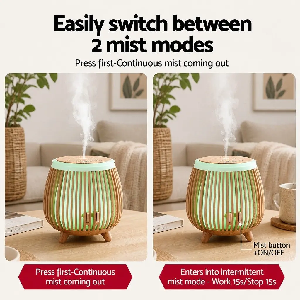 Aroma Diffuser with LED Light and Humidifier