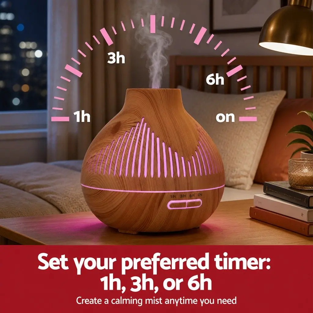 Ultrasonic Aroma Diffuser 400ml with 7 LED Lights