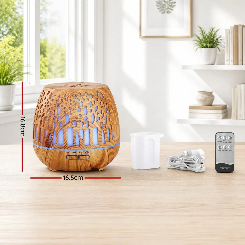 Aroma Diffuser Ultrasonic 400ml Wood Grain Light