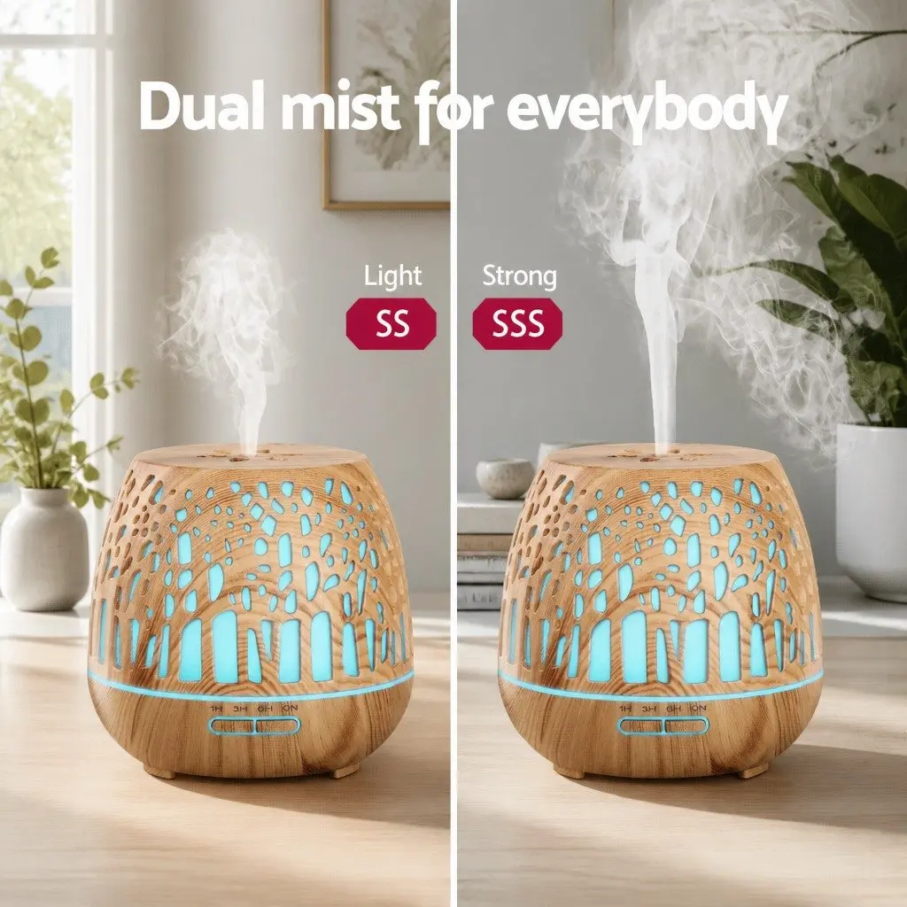 Aroma Diffuser Ultrasonic 400ml Wood Grain Light