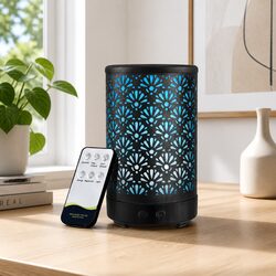 Aroma Diffuser Ultrasonic Humidifier 100ml Black 4-in-1 Night Light Remote