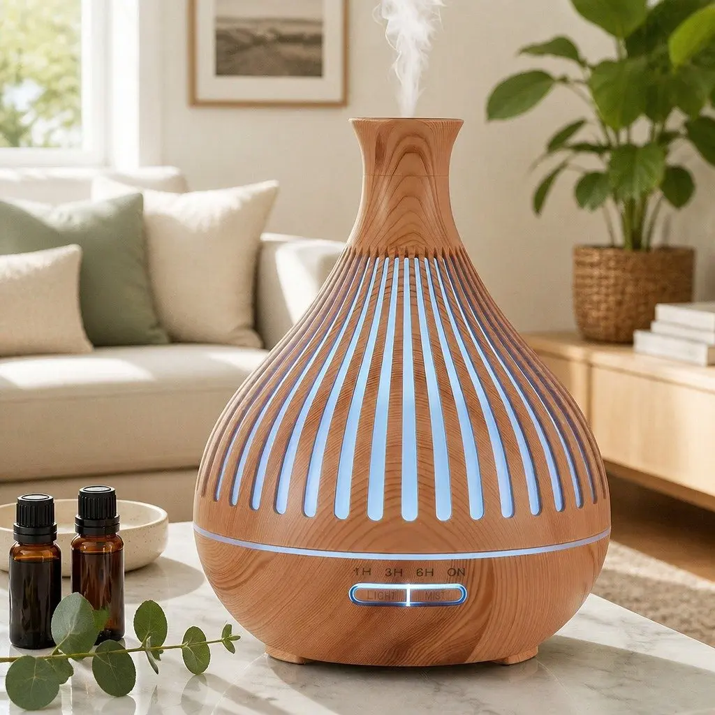 Wood Grain Ultrasonic Aroma Diffuser 400ml