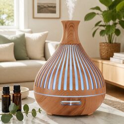 Premium Wood Grain Ultrasonic Aroma Diffuser 400ml