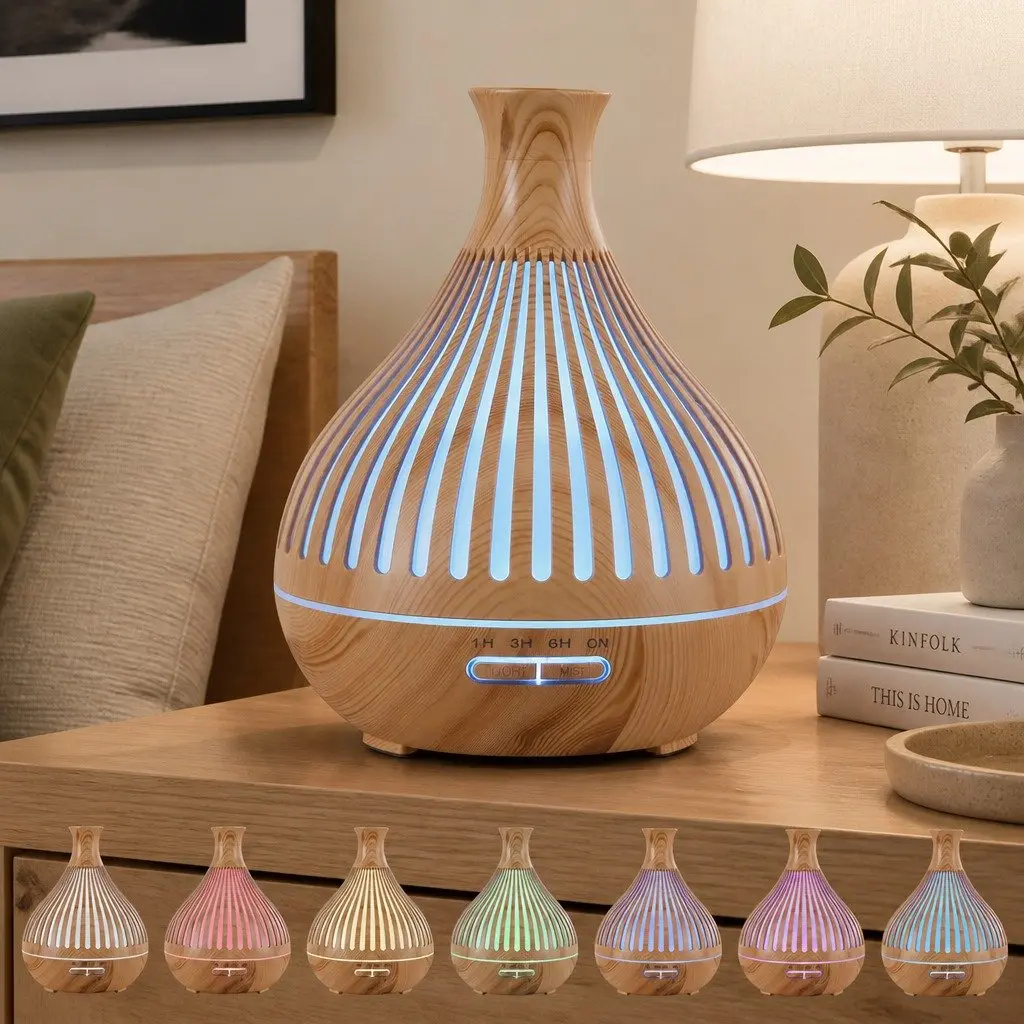 Wood Grain Ultrasonic Aroma Diffuser 400ml