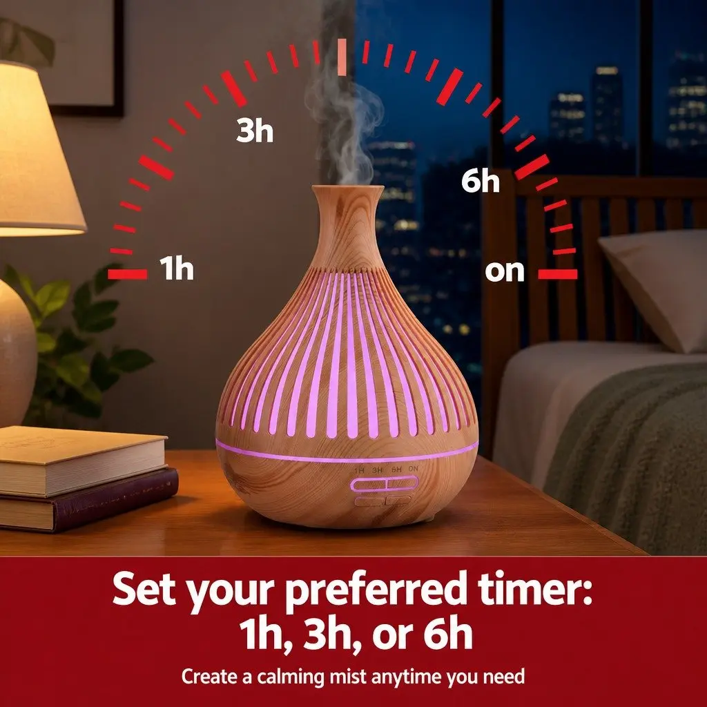 Wood Grain Ultrasonic Aroma Diffuser 400ml