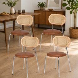 Set of 4 High-Quality PU Leather Dining Chairs