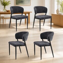 Modern Charcoal Dining Chairs Set of 4 with Sturdy Build