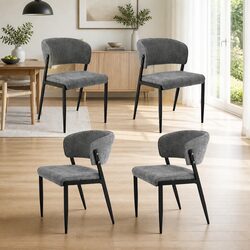 Set of 4 Grey Upholstered Dining Chairs for Stylish Spaces