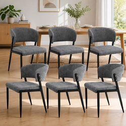 Stylish Grey Dining Chairs Set of 6 for Comfort